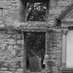 Doorway and window in East gable, view from inside church.