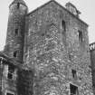 Aboyne Castle.
Detail of North East re-entrant angle of centre projection, North side.