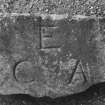 Aboyne Castle.
Detail of stone with initials 'CEA'.