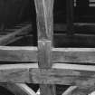 Interior.
Detail of base of crown post and main collars on truss 2.