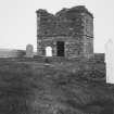 View of dovecot and burial vault, Uppertown, Stroma