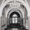 Inverness Town House, interior.  Ground floor: view of entrance hall from South