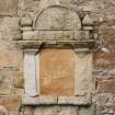 Fearn Abbey.  St. Michael,s aisle, detail of carved panel on West wall.
