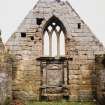 Fearn Abbey.  Ross aisle, view from South showing Ross monument with traceried window above.