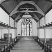 Interior. View from S showing roof structure and Carnegie window