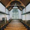 Interior. View from S showing roof structure and Carnegie window