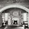 Interior-view of North alcove and fireplace in Montrose Room on First Floor