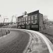 Edinburgh, Beaverhall Road, Powderhall Stadium.
View of totalisator from South West.