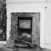 Basement, South room, fireplace, detail