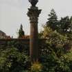 Detail of Corinthian column with bust of Mary Queen of Scots in West upper garden