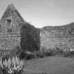 Iona, Iona Nunnery.
View of ruined refectory interior showing West gable wall. and South-West angle of cloister.