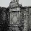 View of funerary monument on S wall from SE.