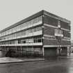 Glasgow, Castlemilk Drive, Grange Secondary School.
View of four storey block from NNE.