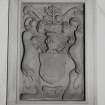 Interior.
Detail of armorial panel in ground floor entrance hall.
