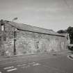Wall and milking shed, view along Croft Street from NW.