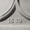 Interior.
Detail of drawing room ceiling date panel.