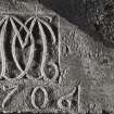 Date stone (1706), MacDonald burial enclosure, originally from house at Invercoe, John MacDonald's house