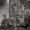 Dunstaffnage Castle.
View of South-West angle tower from South.
