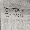 Glasgow, Victoria Park Street.
View of inscription.
Insc: 'Cameron Cottages'.