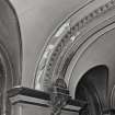 Interior.
Detail of second floor balcony, auditorium, plasterwork.