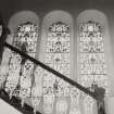 Interior.
View of stained glass, main staircase.