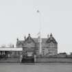 View from South showing garden front and extension on site of original glasshouse