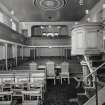Interior. View from E showing pulpit communion table and galleries