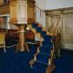 Interior. Detail of "wineglass" pulpit