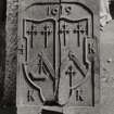 Carved wooden armorial panel (bearing the date:1619), detail