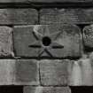 Detail of star shaped feature on inside of north wall.