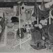 Interior. Patients dining room. Detail of mural by Alberto Morrocco on W wall