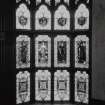 Interior. Detail of staircase stained glass window.