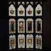 Interior. Detail of staircase stained glass window.