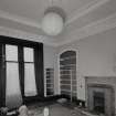 Interior. View of library from NNE (fireplace removed for security)