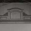 Interior.
Detail of pediment above stage.