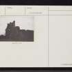 Ellon Castle, NJ93SE 1, Ordnance Survey index card, Recto