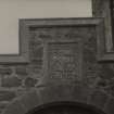 Balthayock Castle. Heraldic panel over arch.