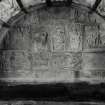 Interior.
Macleod's tomb, detail of twelve carved panels in recess.