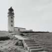 View from E up steps from site of former foghorn (now removed) towards lighthouse tower