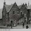 Photographic copy of a postcard.
General view.
Titled: 'St James' School and Hall, Leith'.