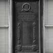 E of main S entrance, Second World War memorial plaque, detail