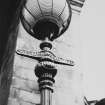 St Stephen's Church, exterior.
Detail of lamp, on cross piece 'St Stephen's Church'.