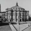 General view of McEwan Hall looking over Bristo Square with ornamental lamp in centre