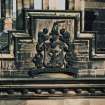 Detail of armorial panel on west face of south east tower