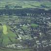 Oblique aerial view centred on the industrial estate with swing bridge and lock adjacent, taken from the N.