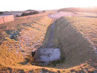 View of mounting for radar from the N with firing position beyond