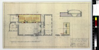 Plan and section showing alterations.