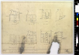 Survey plans, sections and elevations for house number 8.