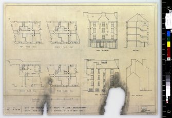 Survey plans, section and elevations of number 10.