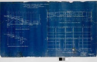 Sections and plans showing detail of balcony steelwork.